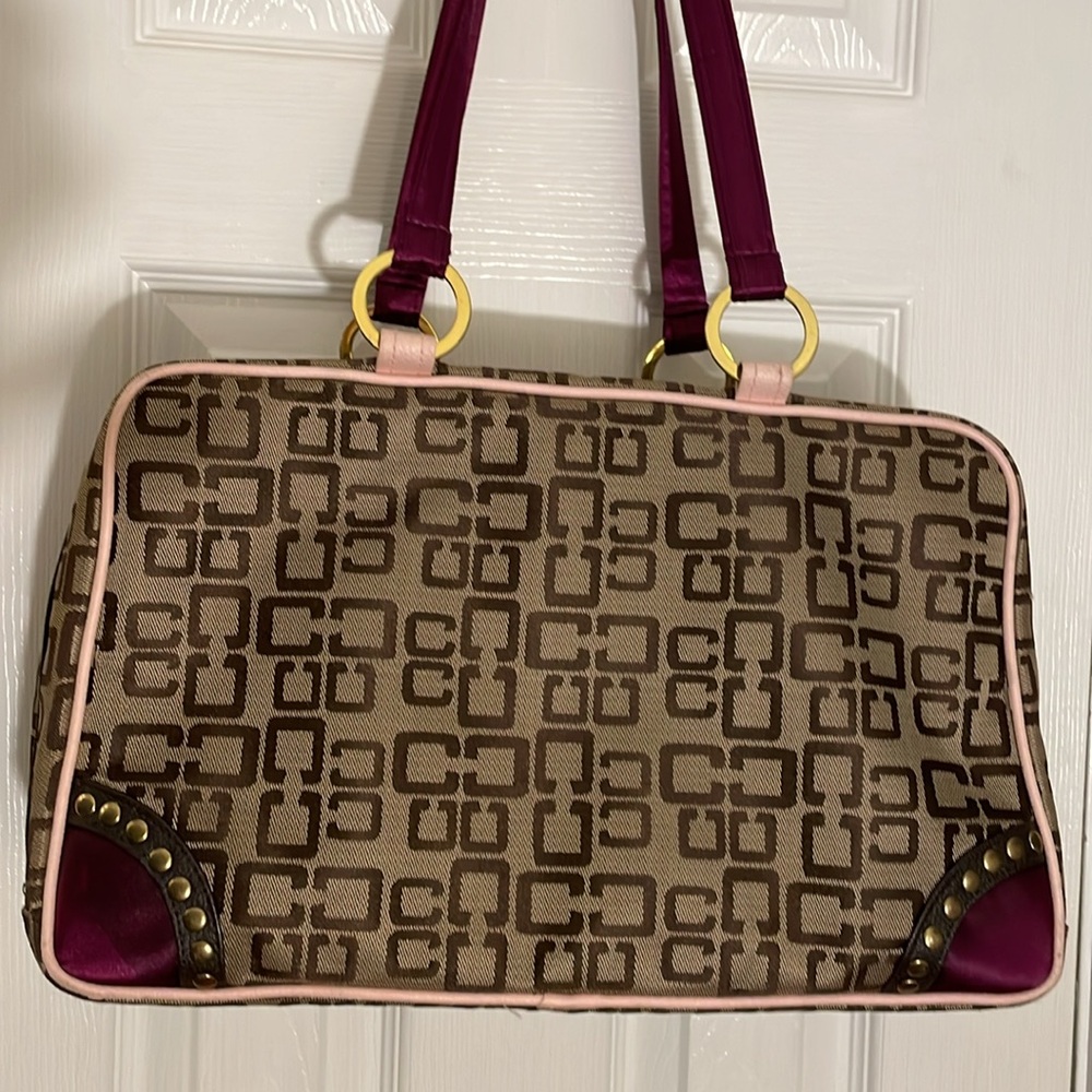 Stylish Beige/Burgundy Cosmetics  Jewelry Bag